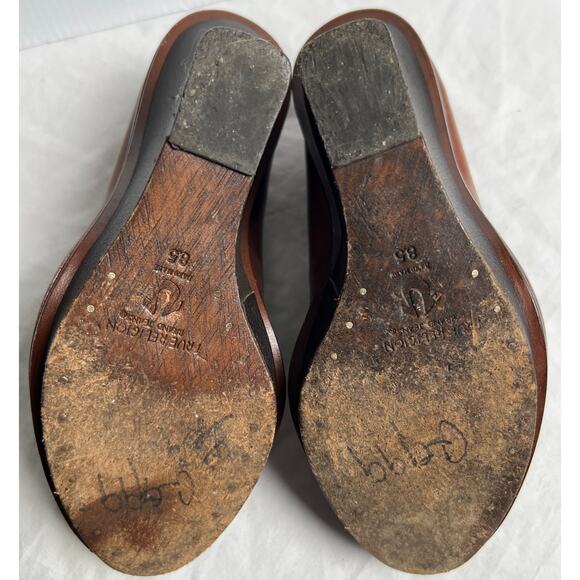 True Religion Women's Size 8.5 Handmade RUST Leather Wedge Heels50 - Picture 7 of 8